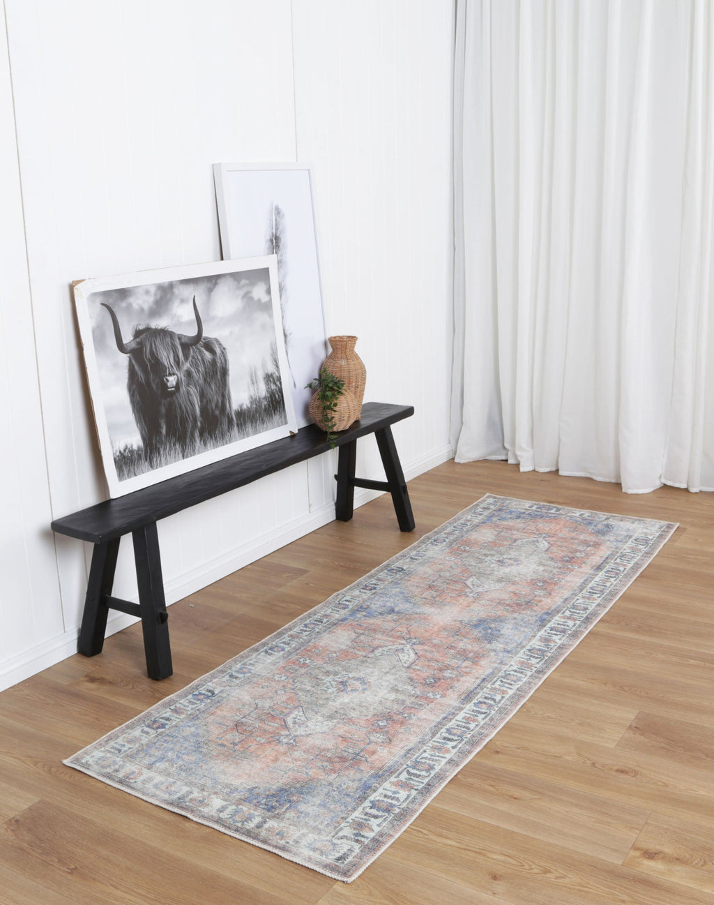 Vintage Crown Pissarro Terracotta Sky Washable Rug - 3163-00 styled with furniture