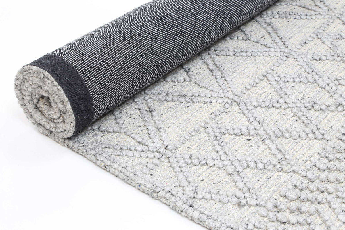 Himalaya Diamond Tribal Grey Wool Rug - 200 GREY – view 8
