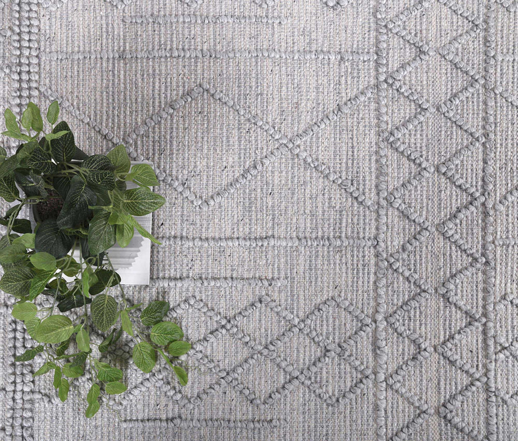 Himalaya Diamond Tribal Grey Wool Rug - 200 GREY – view 5