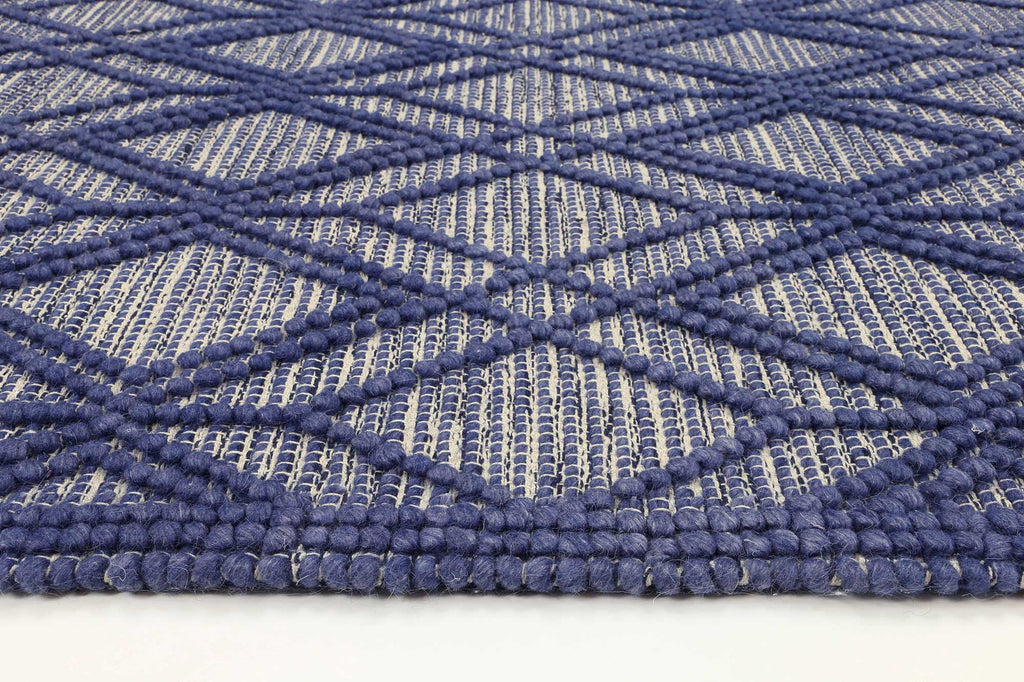 Himalaya Tribal Blue Wool Rug - 700 BLUE – view 7
