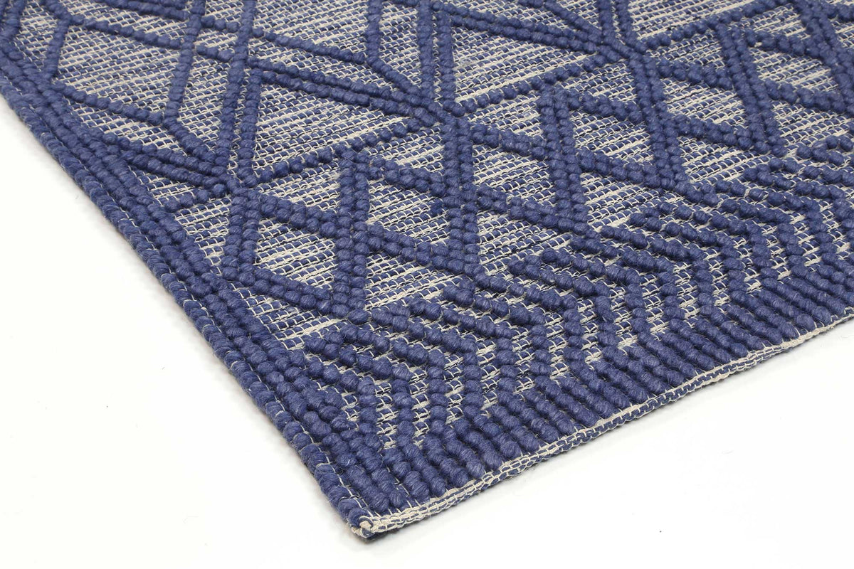 Himalaya Tribal Blue Wool Rug - 700 BLUE – view 8