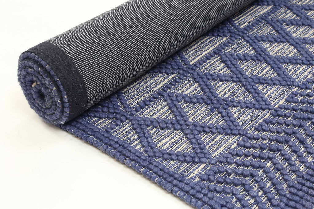 Himalaya Tribal Blue Wool Rug - 700 BLUE – view 9