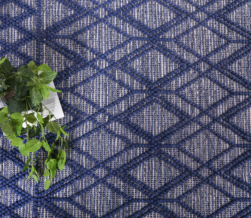 Himalaya Tribal Blue Wool Rug - 700 BLUE – view 6