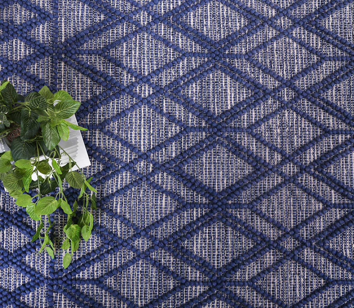 Himalaya Tribal Blue Wool Rug - 700 BLUE – view 6