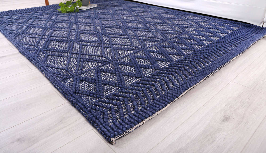 Himalaya Tribal Blue Wool Rug - 700 BLUE – view 5
