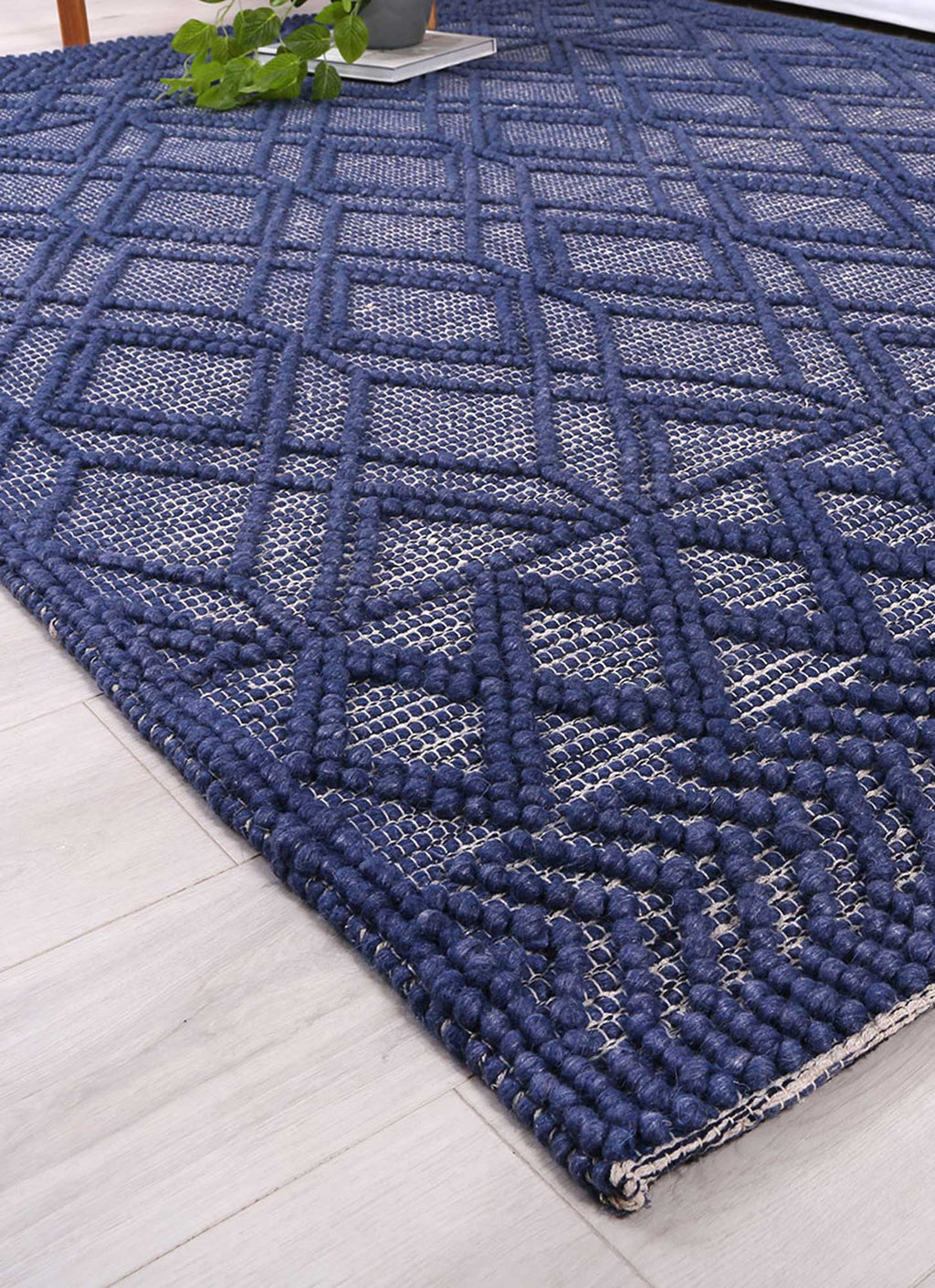 Himalaya Tribal Blue Wool Rug - 700 BLUE – view 4