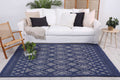 Himalaya Tribal Blue Wool Rug - 700 BLUE styled with furniture