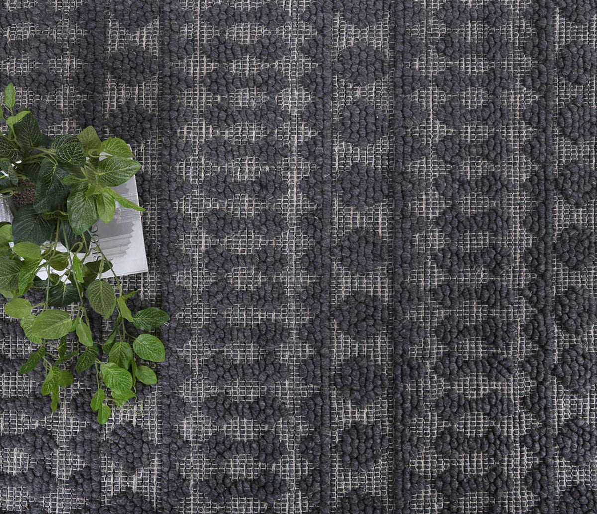 Himalaya Fine Tribal Grey Wool Rug - 900 GREY – view 5
