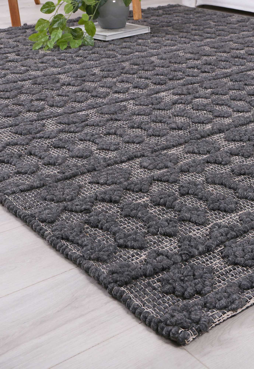 Himalaya Fine Tribal Grey Wool Rug - 900 GREY – view 6