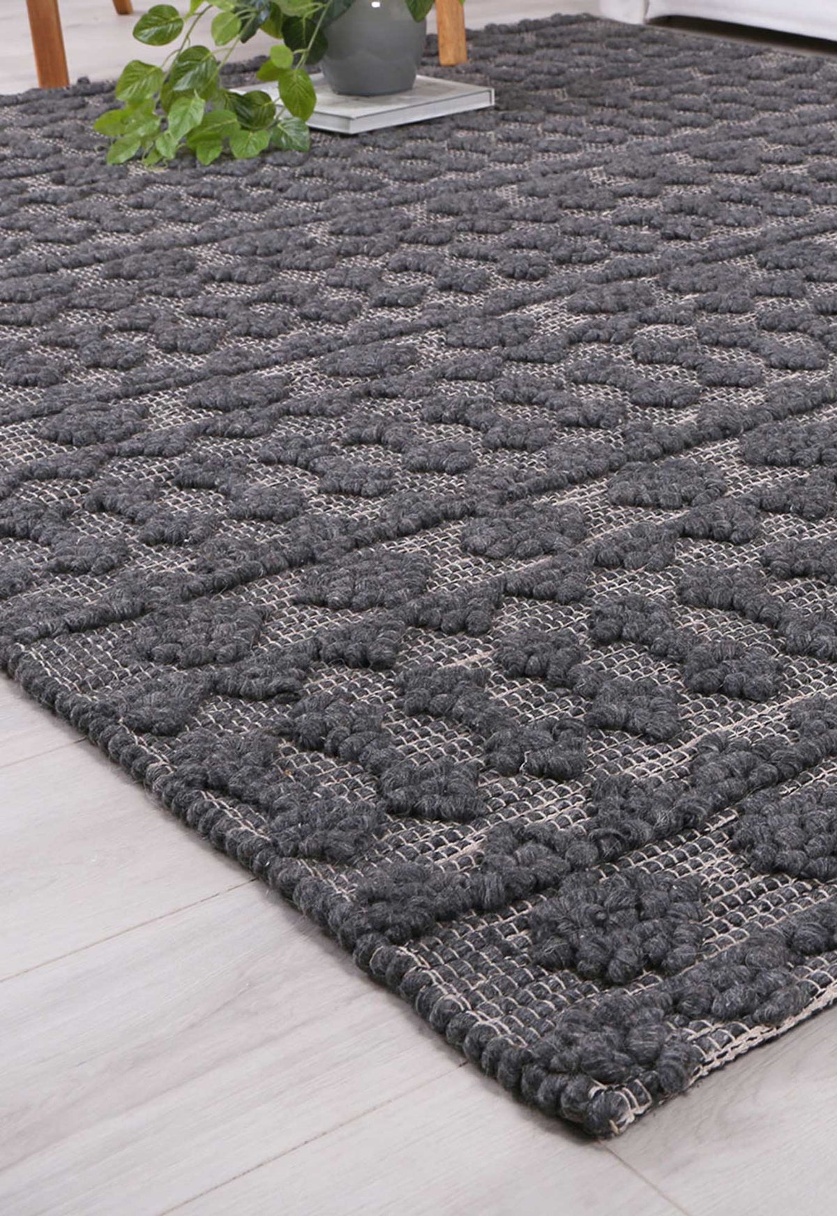 Himalaya Fine Tribal Grey Wool Rug - 900 GREY – view 6