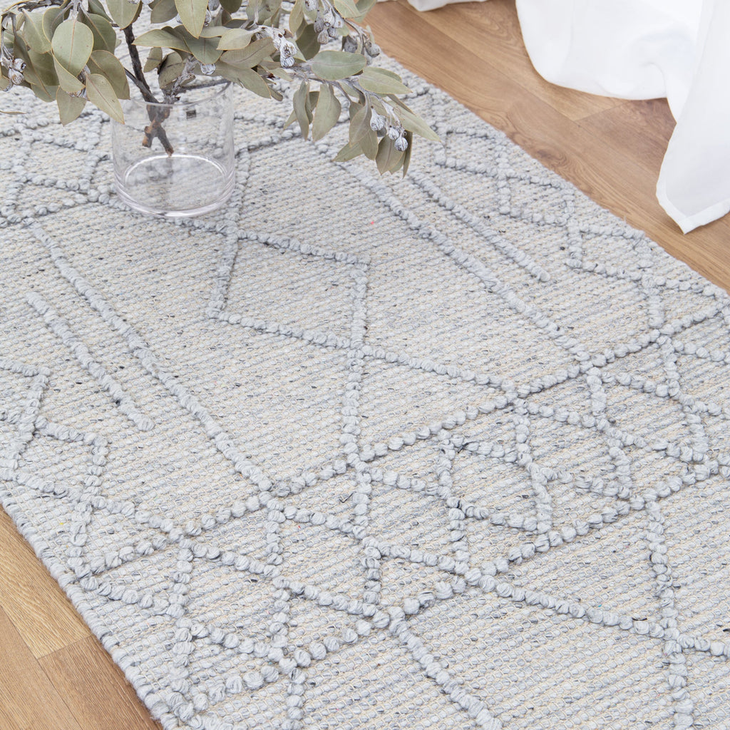 Himalaya Diamond Tribal Grey Wool Rug - 200 GREY – view 10