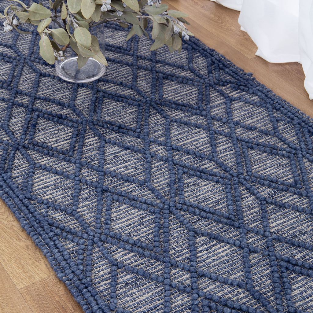 Himalaya Tribal Blue Wool Rug - 700 BLUE – view 11
