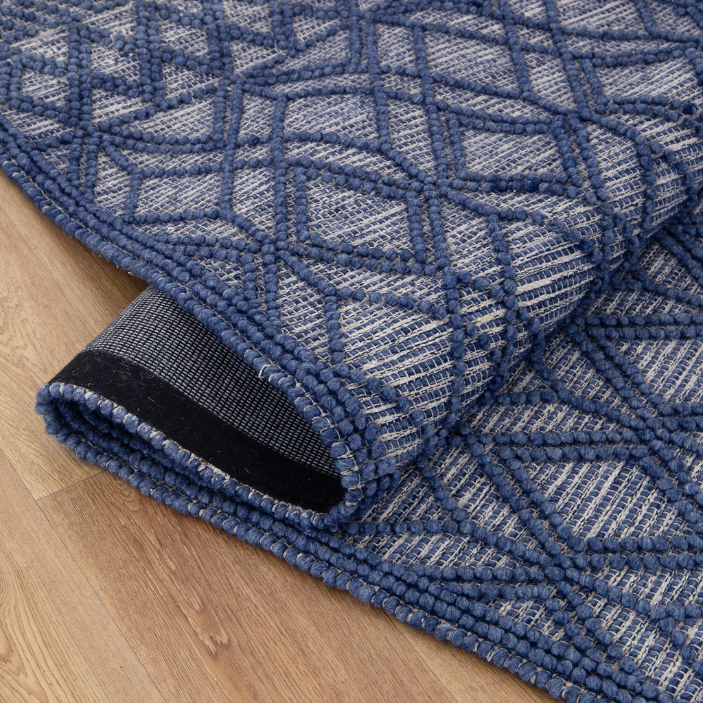 Himalaya Tribal Blue Wool Rug - 700 BLUE – view 12