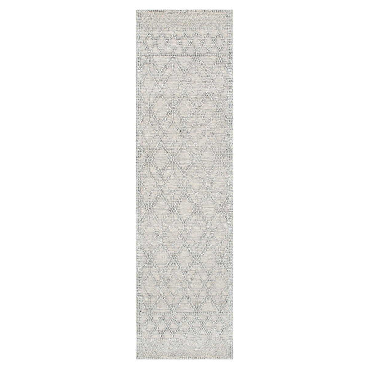 Himalaya Cobblestone Tribal Grey wool blend runner rug