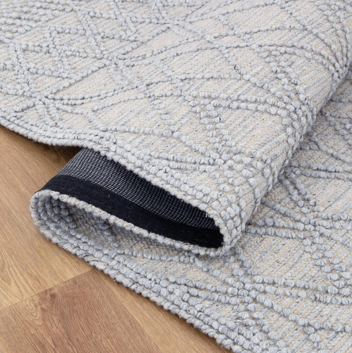 Himalaya Cobblestone Tribal Grey Wool Blend Runner