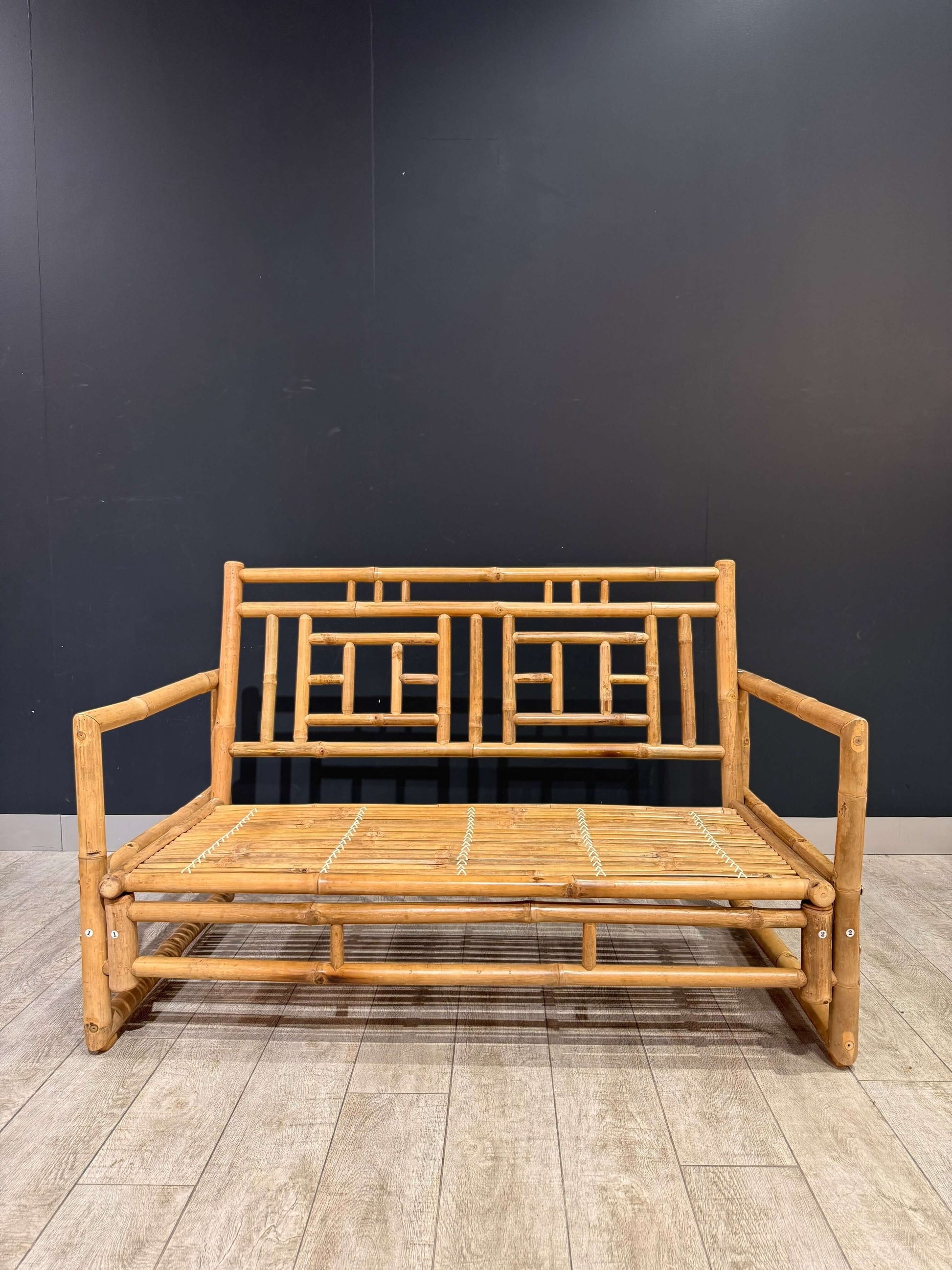 Handmade Bamboo Double Seater – Eco-Friendly Natural Wooden Sofa Bench