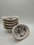 Handmade Turkish Ceramic Evil Eye Bowls – White & Blue Snack and Dip Dishes (Set of 6)