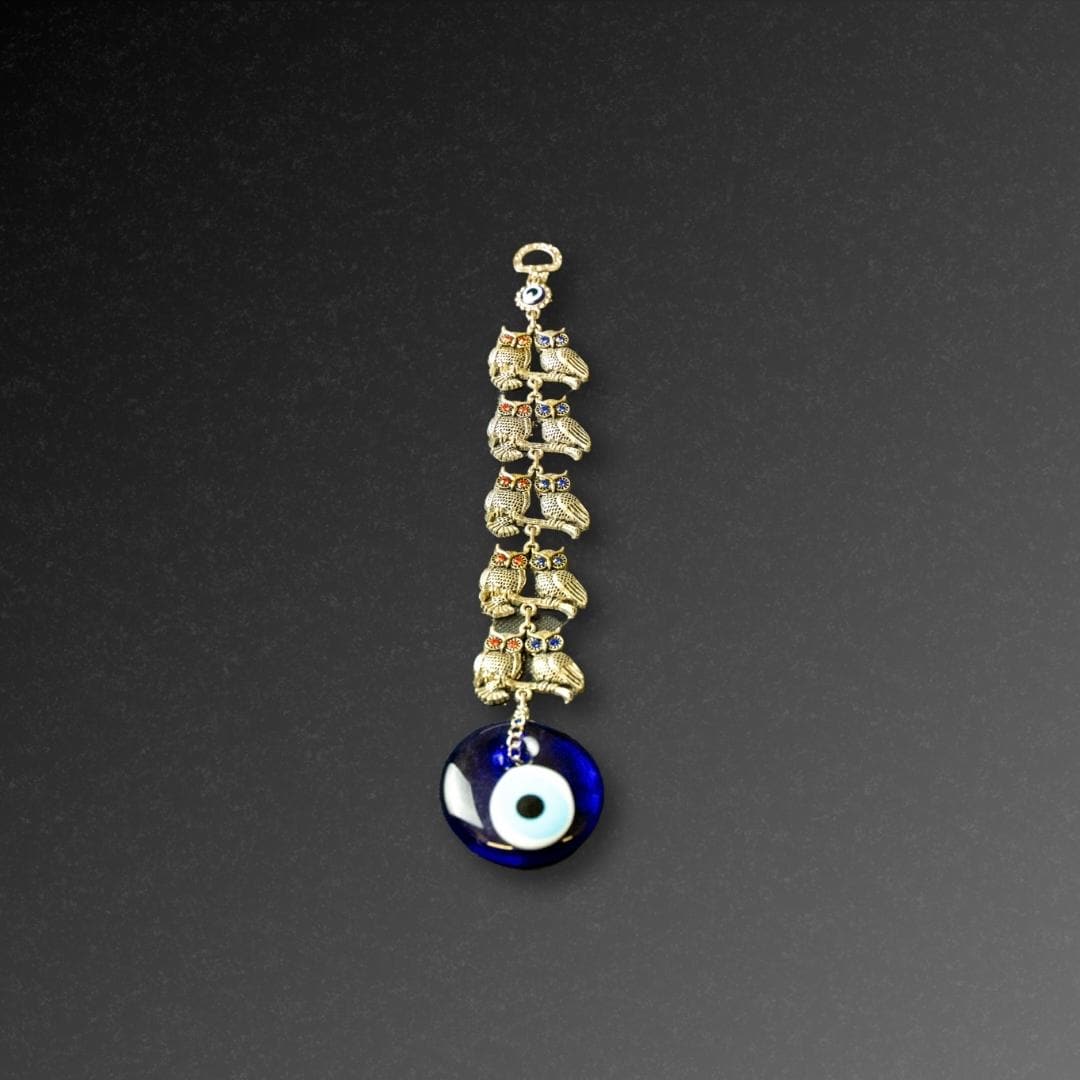 Hanging Evil Eye with 5 Owls (Dual)