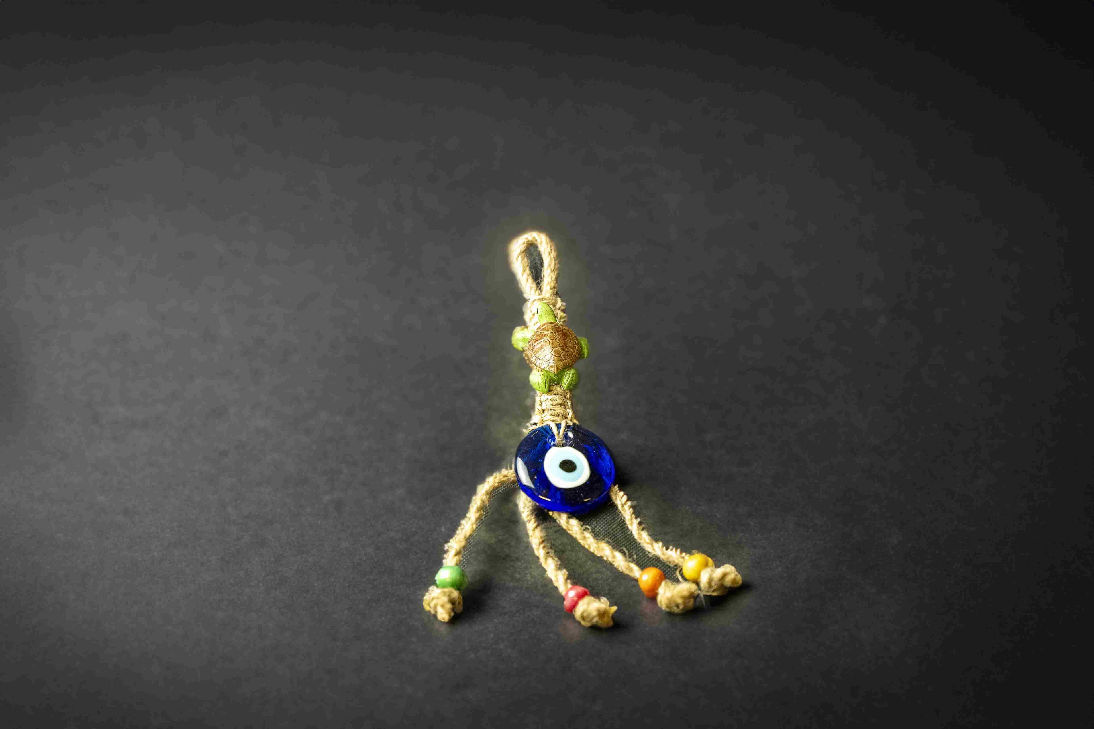 Hanging Evil Eye with Turtle Pendant (5cm)