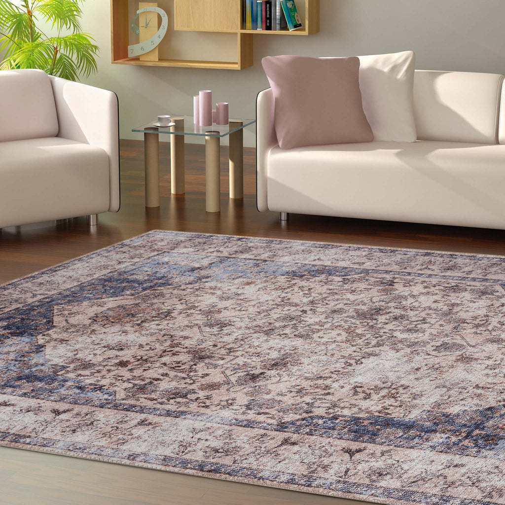 Hyde 142 Navy Vintage Turkish Rug lifestyle view