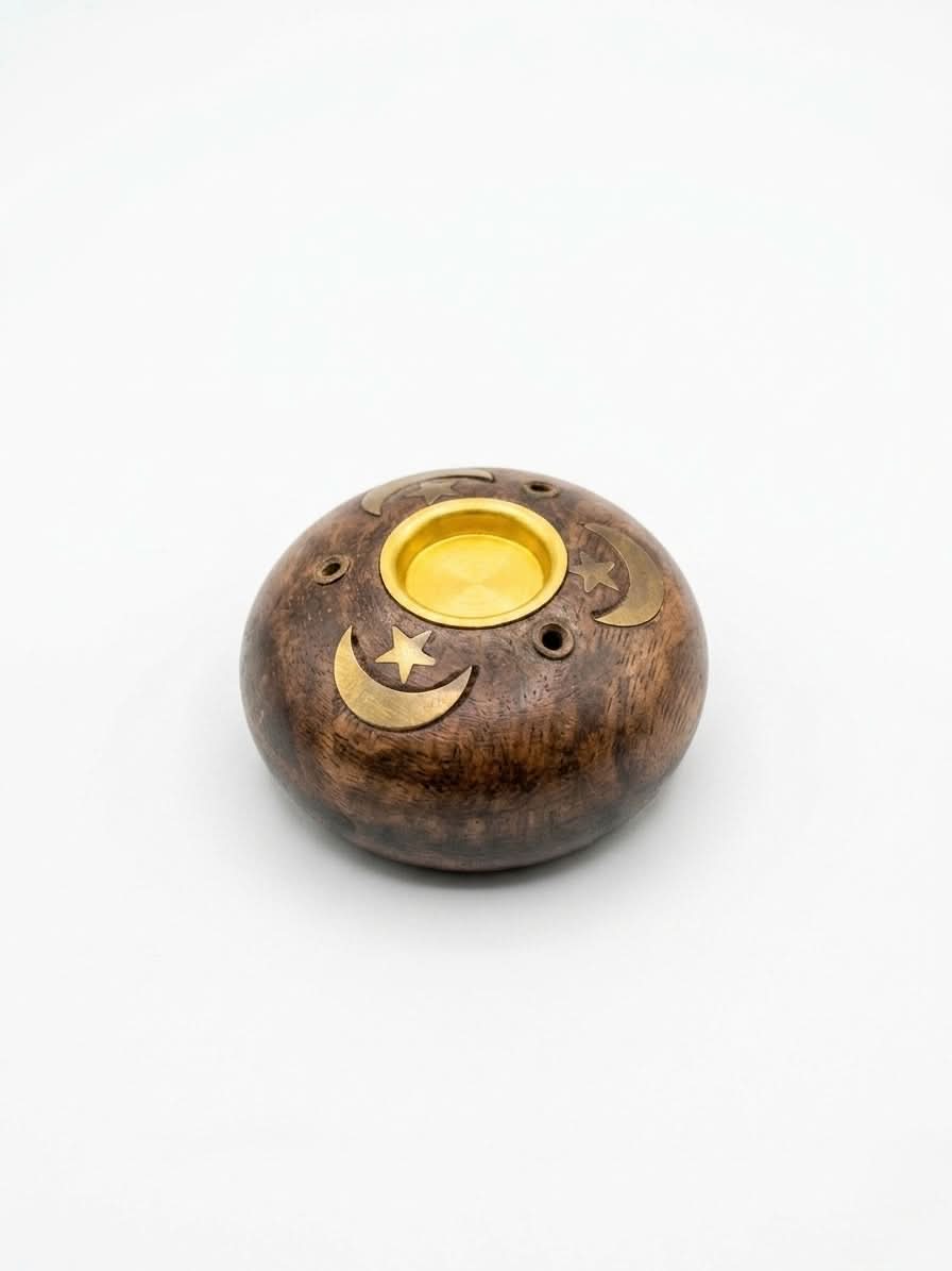 Moon & Star Incense Stick and Cone Holder 4.5cm
