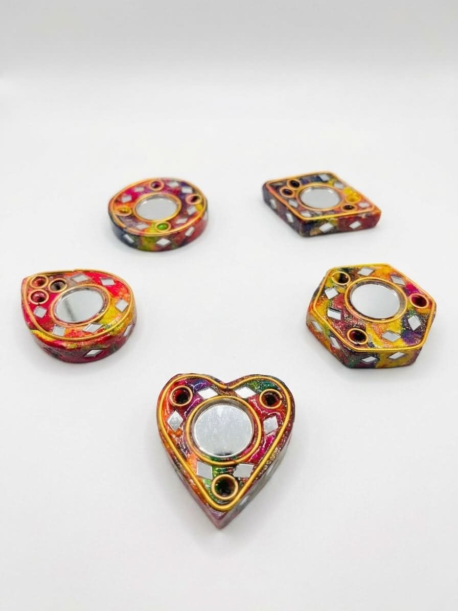 Colourful Mirror Incense Holder 4x5cm