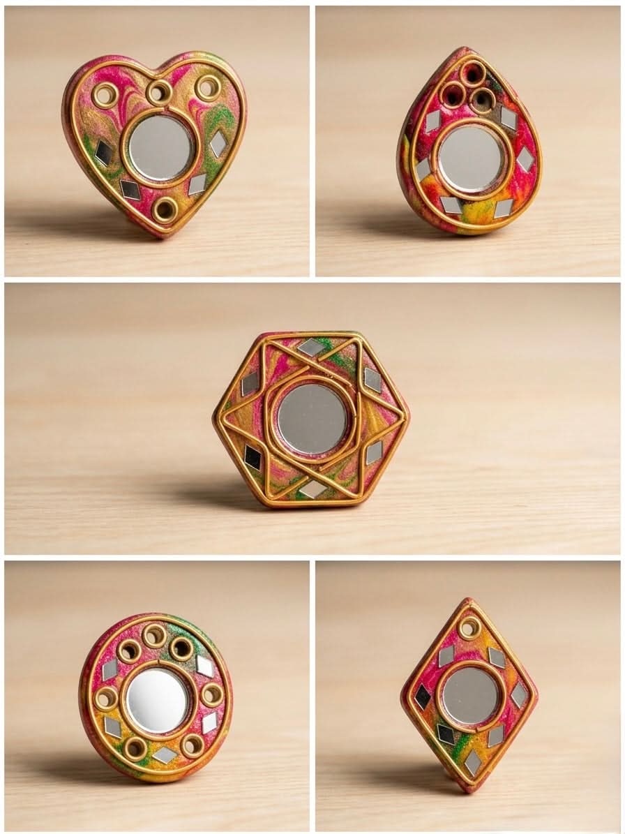 Colourful Mirror Incense Holder 4x5cm