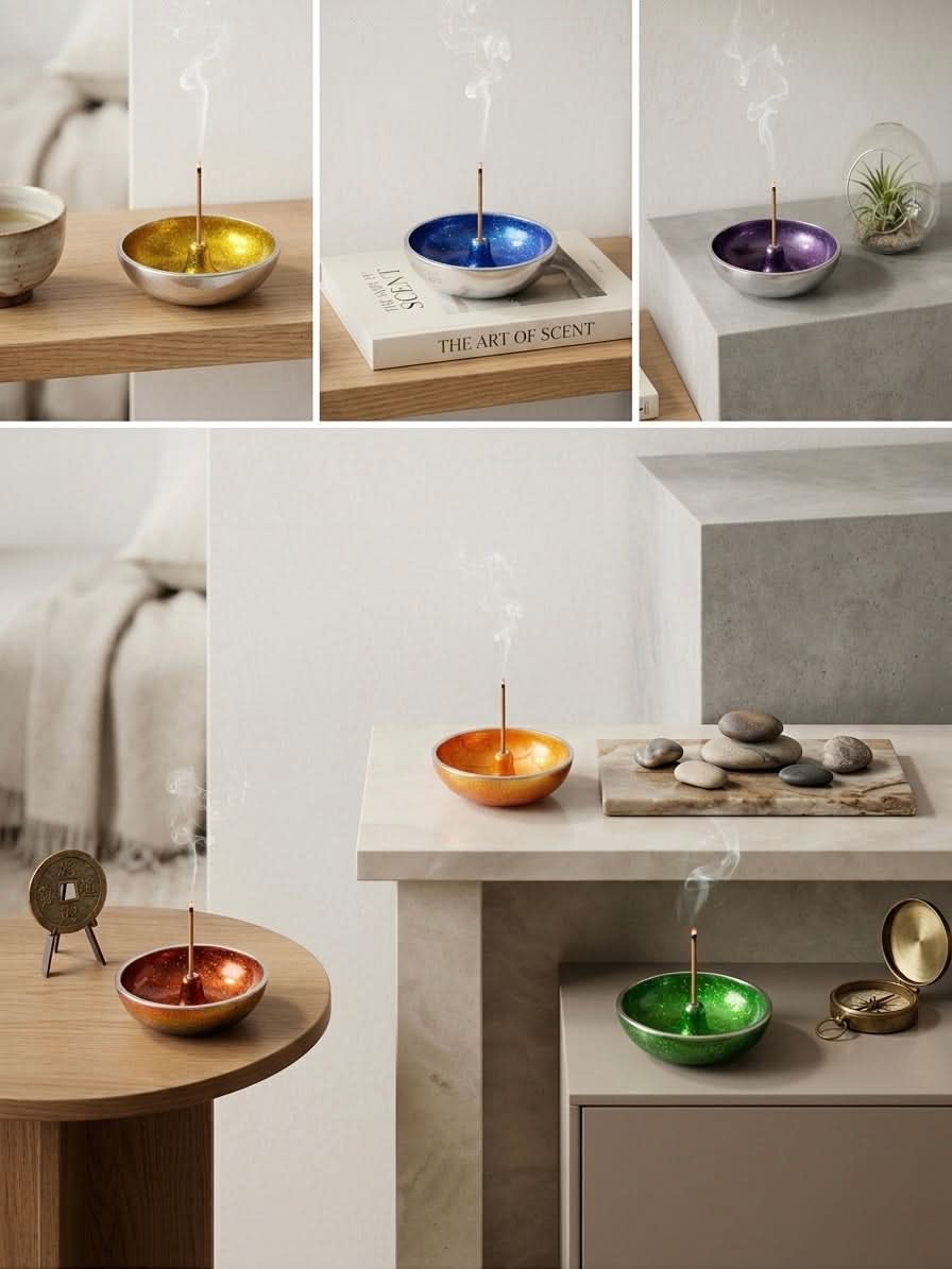 Colourful Round Incense Stick Holder 10cm
