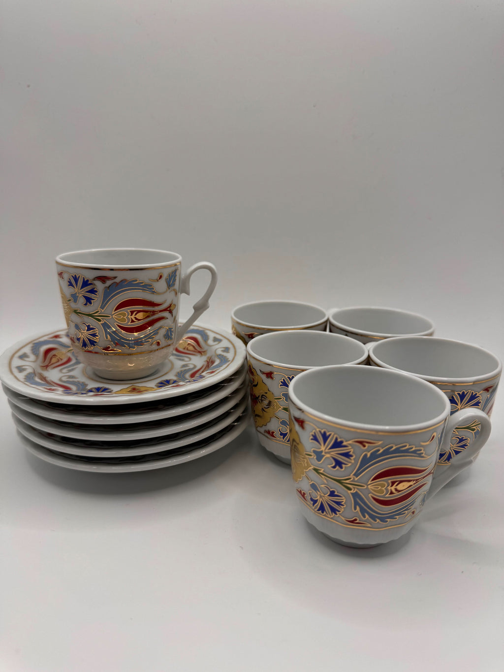 Turkish Coffee Cup Set – Ottoman Tulip 12-Piece