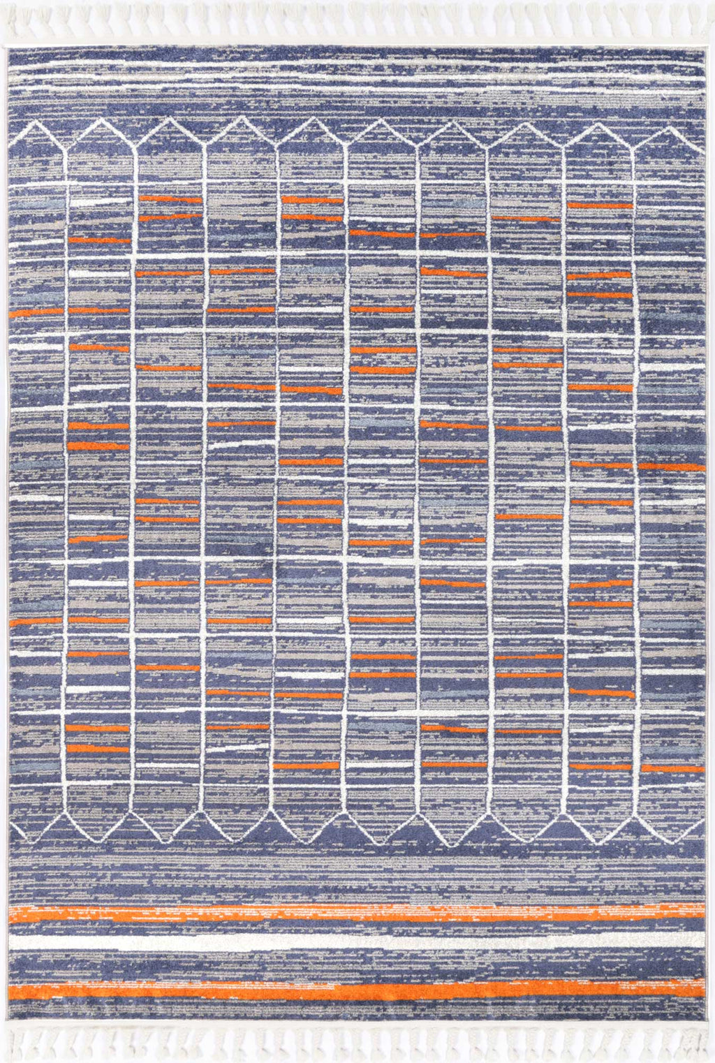 Inca Talca Blue & Orange Contemporary Rug - INCA05 full product view