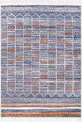 Inca Talca Blue & Orange Contemporary Rug - INCA05 full product view