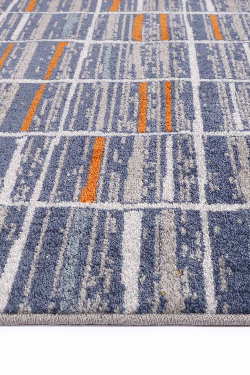 Inca Talca Blue & Orange Contemporary Rug - INCA05 – view 2