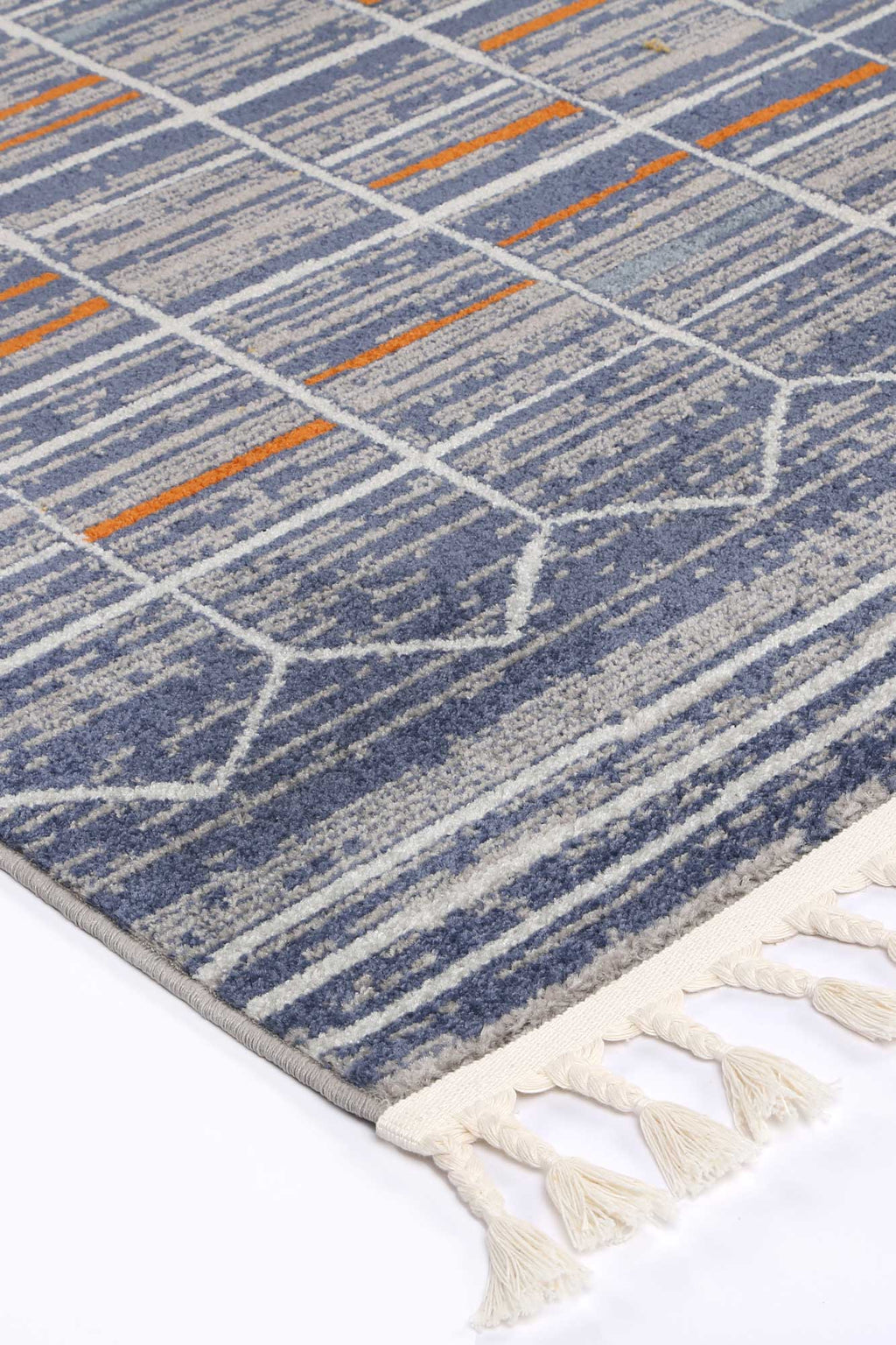 Inca Talca Blue & Orange Contemporary Rug - INCA05 – view 3