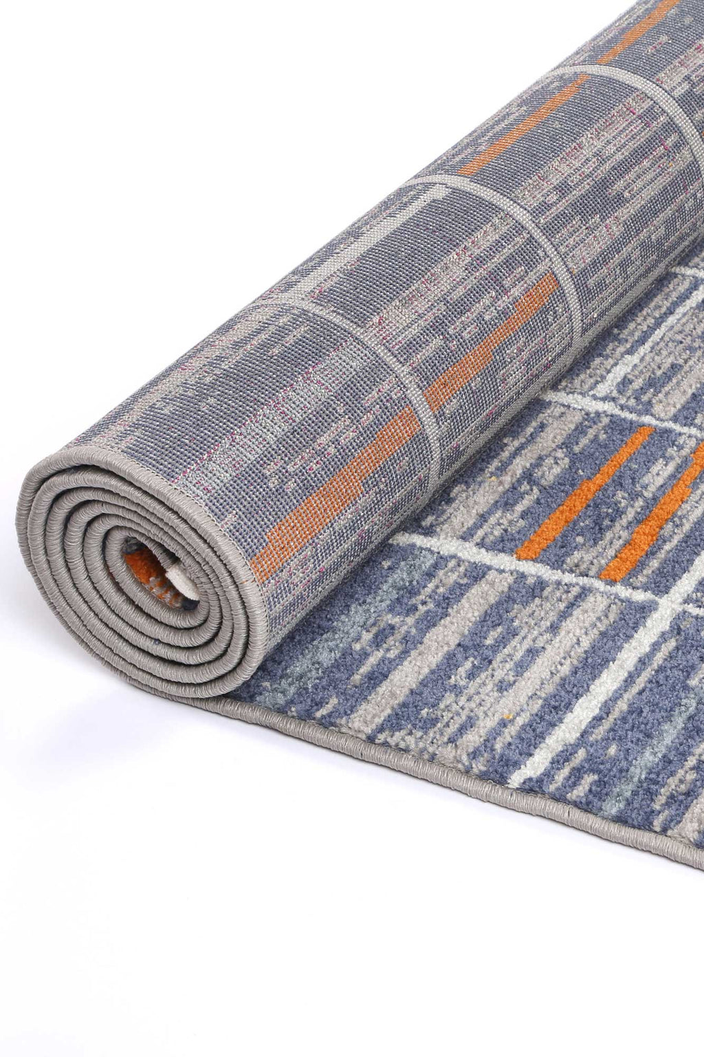 Inca Talca Blue & Orange Contemporary Rug - INCA05 – view 4