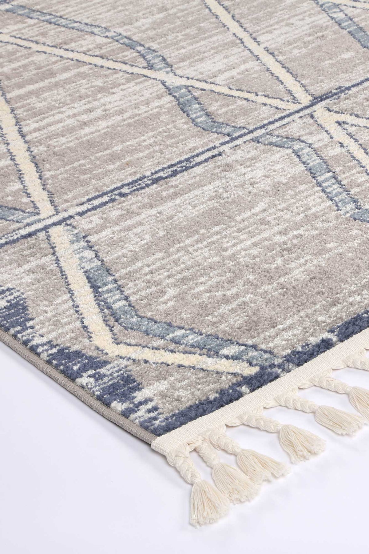 Inca Tupzia Blue & Grey Contemporary Rug - INCA14 – view 3