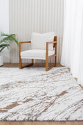 Indulgence Italian Marble Cream Beige Rug - INDU001 styled with furniture