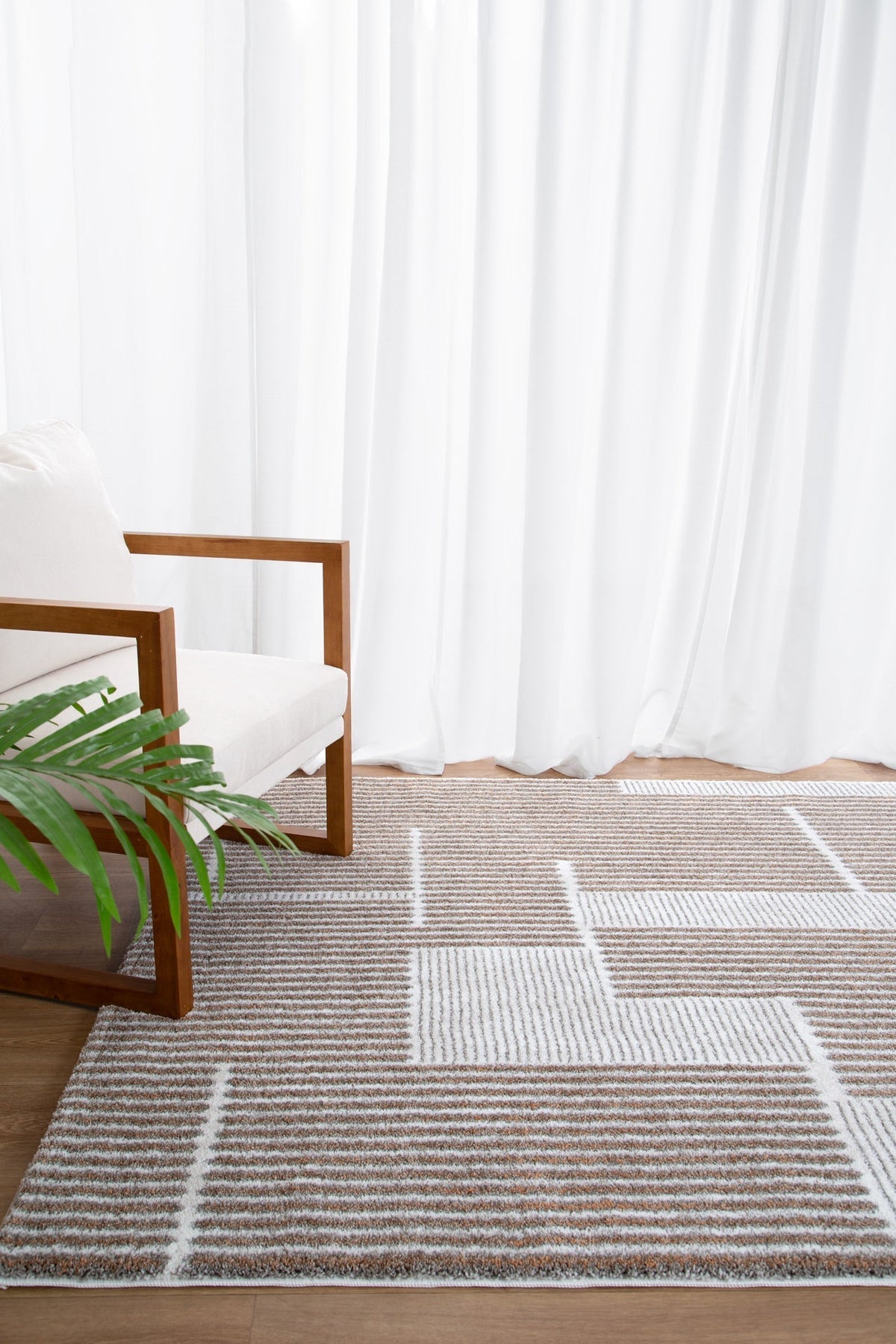 Indulgence Geo Lines Beige Grey Rug - INDU002 – view 3