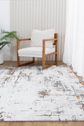 Indulgence Abstract Cream Multi Rug - INDU004 styled with furniture