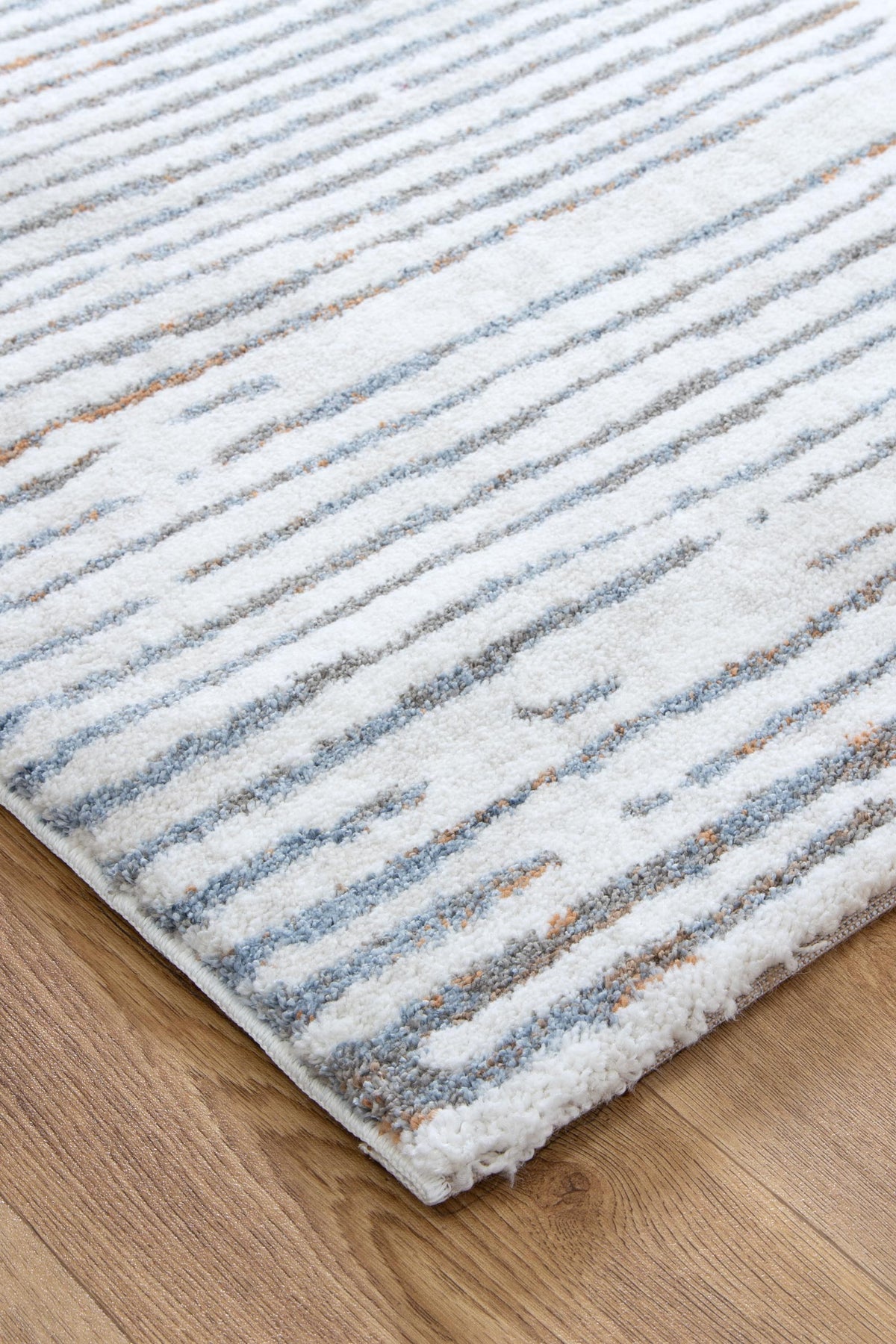 Indulgence Distressed Lines Blue Rug - INDU005 – view 5