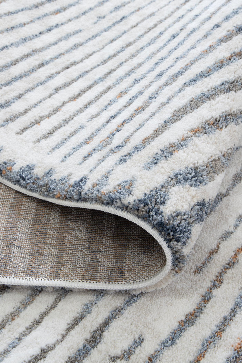 Indulgence Distressed Lines Blue Rug - INDU005 – view 6