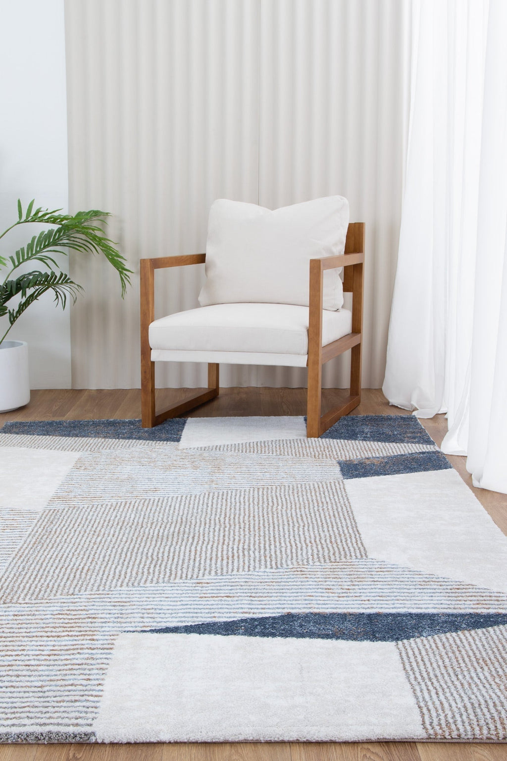 Indulgence Geometric Shapes Blue Multi Rug - INDU006 – view 6