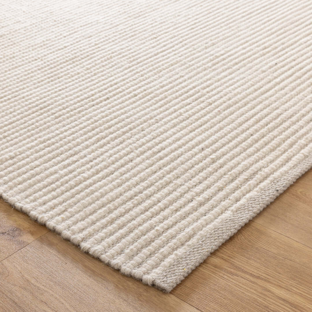 Nature Ivory recycled wool rug - weave detail