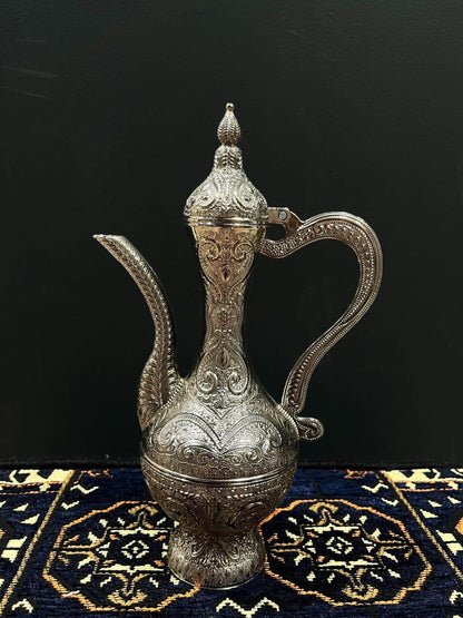 Ibrik Pot-The Ibrik Pot is an essential tool for brewing traditional, Turkish coffee. The design allows for efficient heat transfer and optimal extraction of flavor, ensuring the richest, most aromatic cup of coffee.-Bazaar G Rugs N Gifts