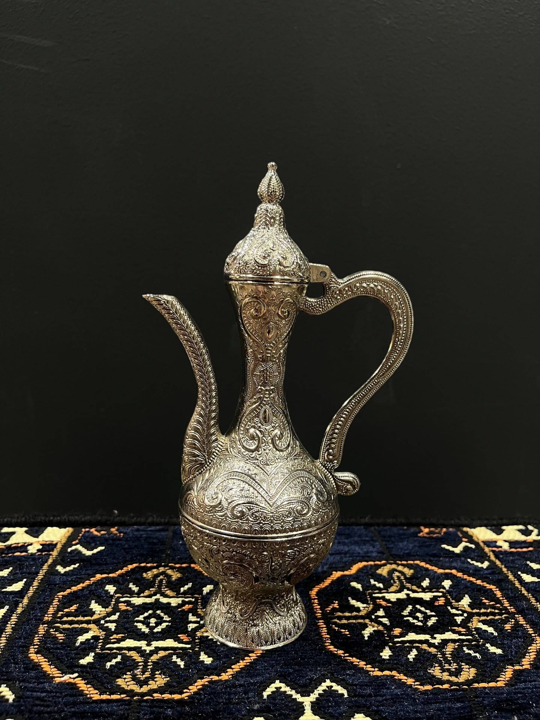 Ibrik Pot-The Ibrik Pot is an essential tool for brewing traditional, Turkish coffee. The design allows for efficient heat transfer and optimal extraction of flavor, ensuring the richest, most aromatic cup of coffee.-Bazaar G Rugs N Gifts