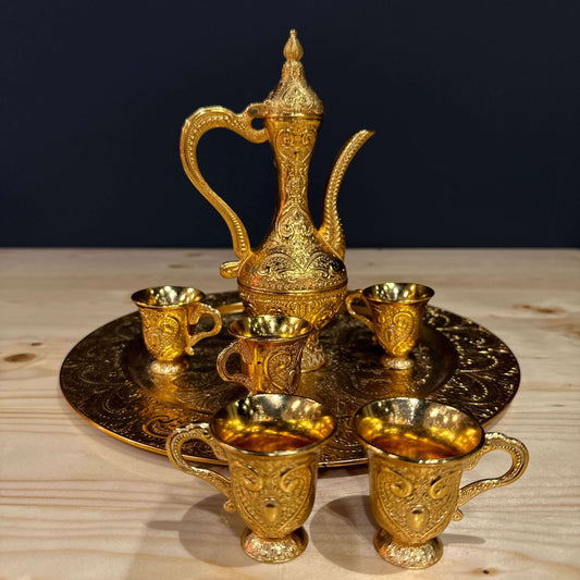 Gold Luxury Ibrik Set with Tray and Cups