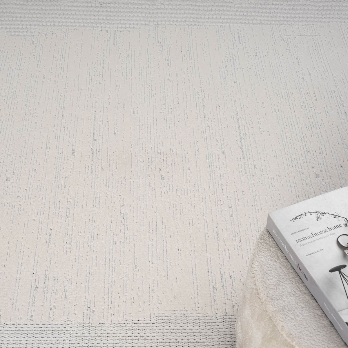 Ivory Area Rug with plush, non-shed pile and all-side binding. Power-loomed in Türkiye for durable, easy-care elegance in modern living spaces.