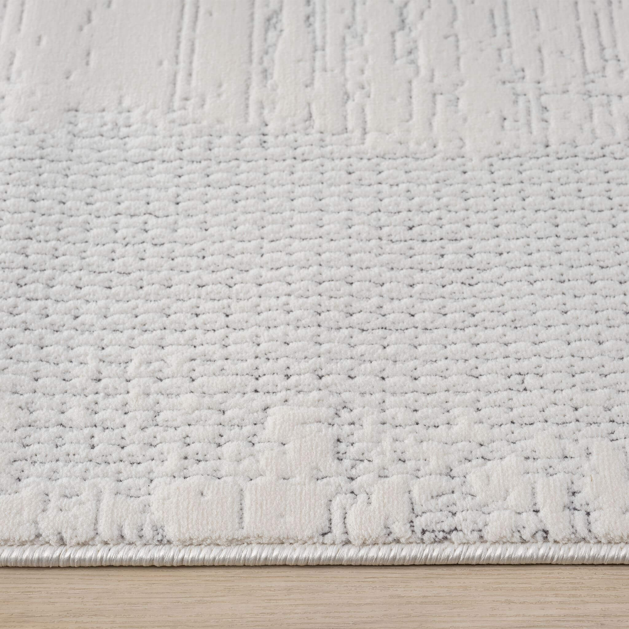 Ivory Hallway Runner Rug with plush, non-shed pile and all-side binding. Power-loomed in Türkiye for durable, easy-care style in busy corridors.