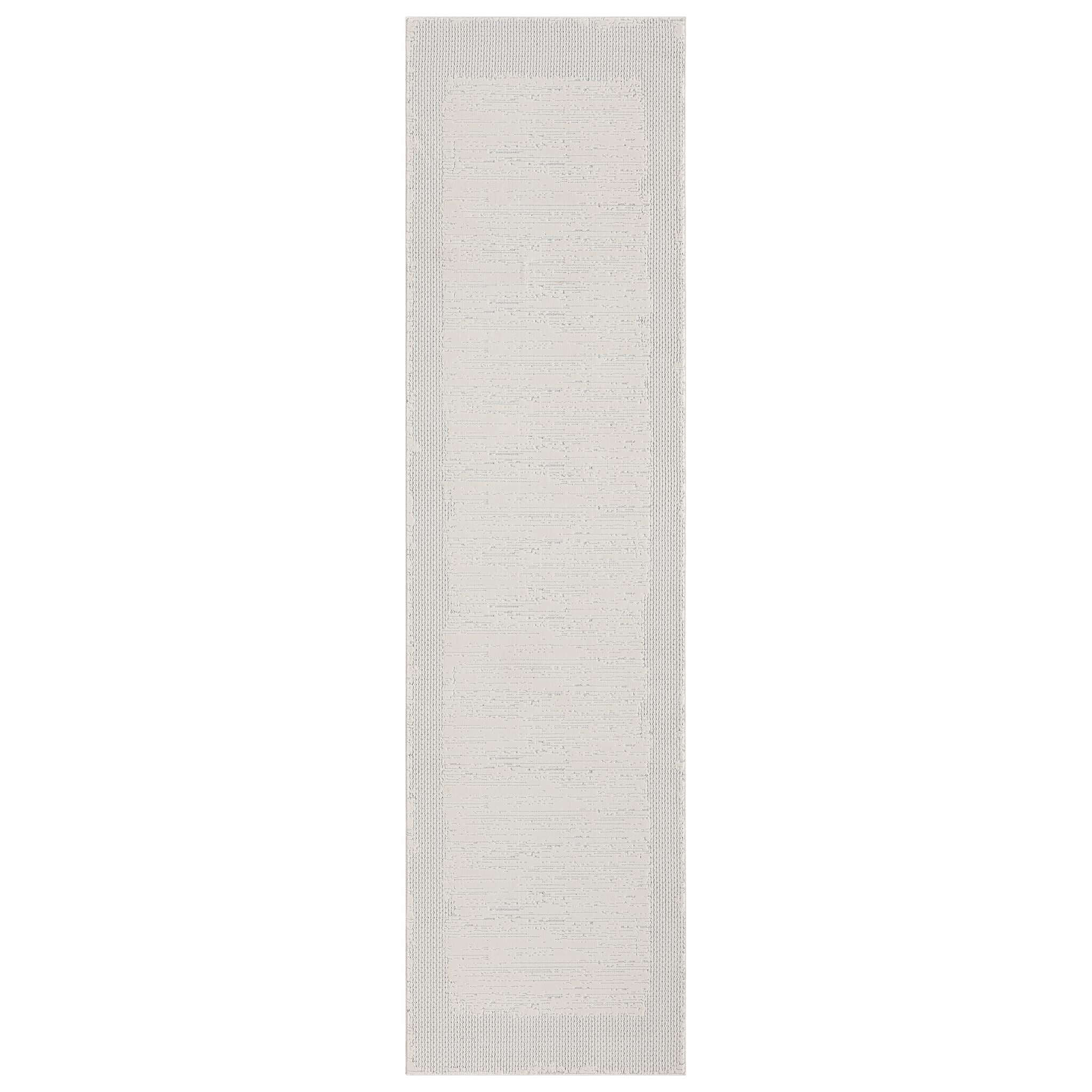 Ivory Hallway Runner Rug with plush, non-shed pile and all-side binding. Power-loomed in Türkiye for durable, easy-care style in busy corridors.