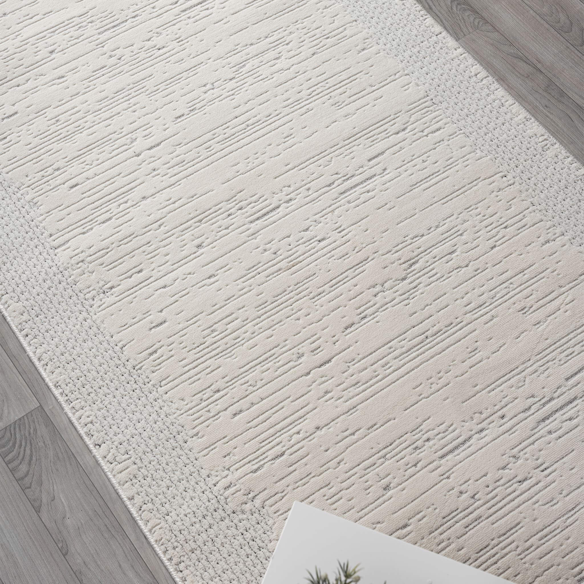 Ivory Hallway Runner Rug with plush, non-shed pile and all-side binding. Power-loomed in Türkiye for durable, easy-care style in busy corridors.