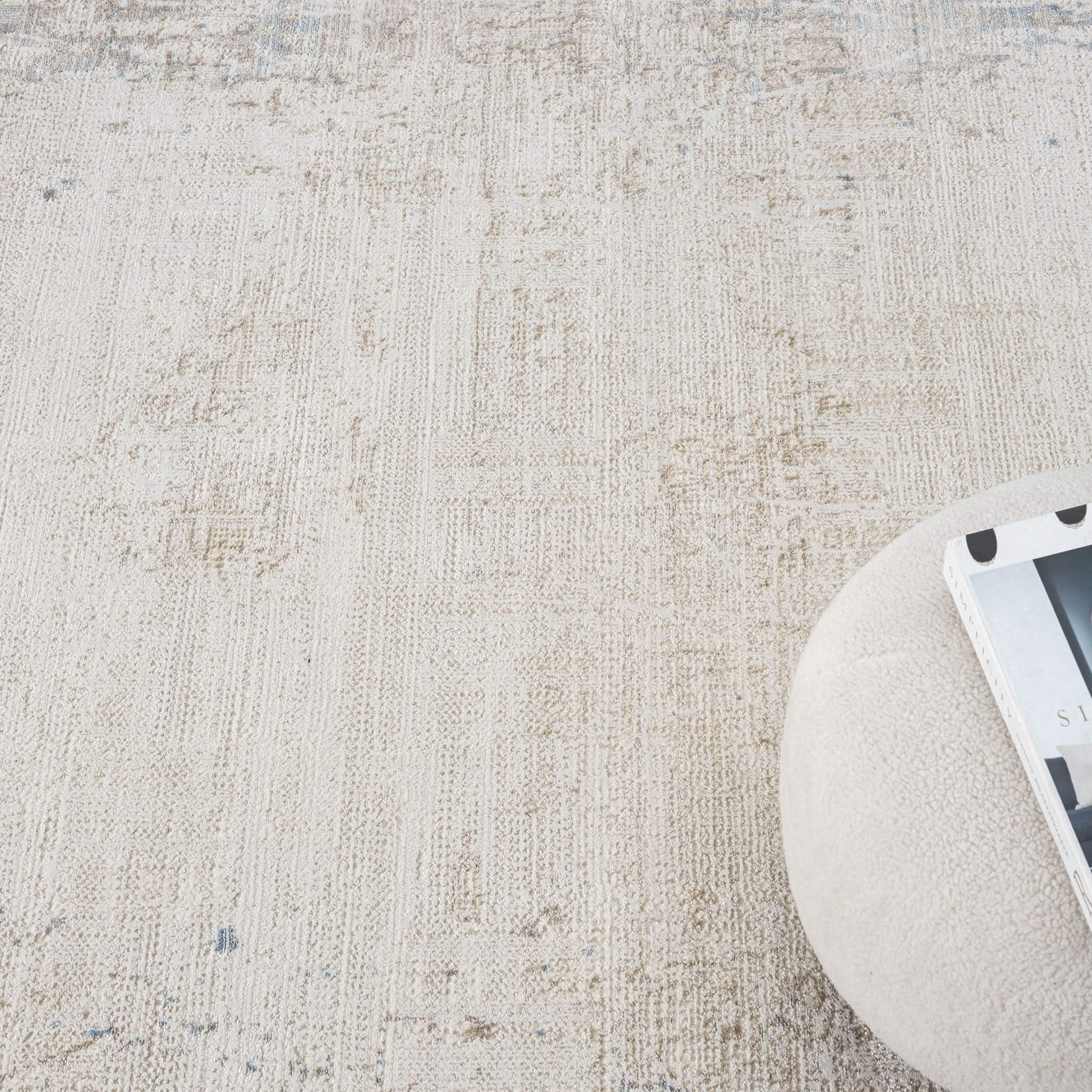 Ivory Rug – Modern Textured Designer Floor Rug